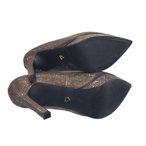 Thalia Sodi Joey Pewter Bling Closed Toe Platform Stiletto Heels Sz 7M - Picture 9 of 16